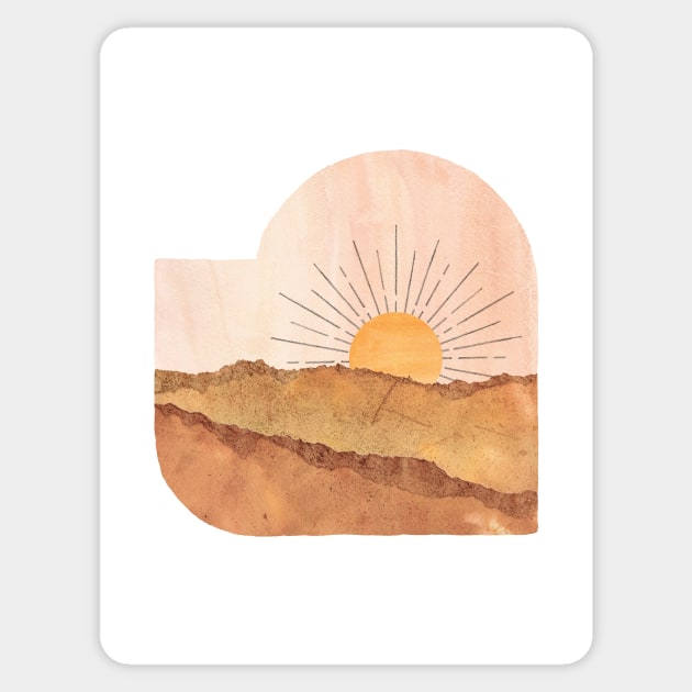 Abstract sunset Sticker by WhalesWay